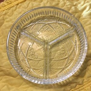 Vintage Glass divided serving dish